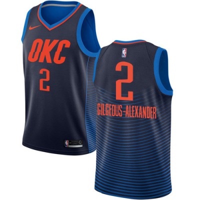 Nike Oklahoma City Thunder #2 Shai Gilgeous-Alexander Navy Blue NBA Swingman Statement Edition Jersey Men's